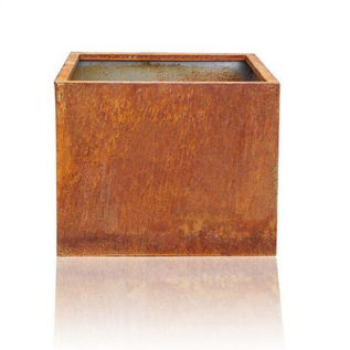 Cortenstaal plantenbak zonder bodem 400 X 400 MM