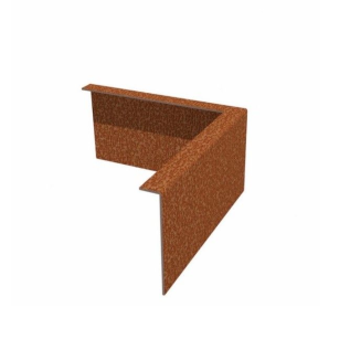 Cortenstaal borderrand buitenhoek 10 MM gezet, 250 X 250 MM